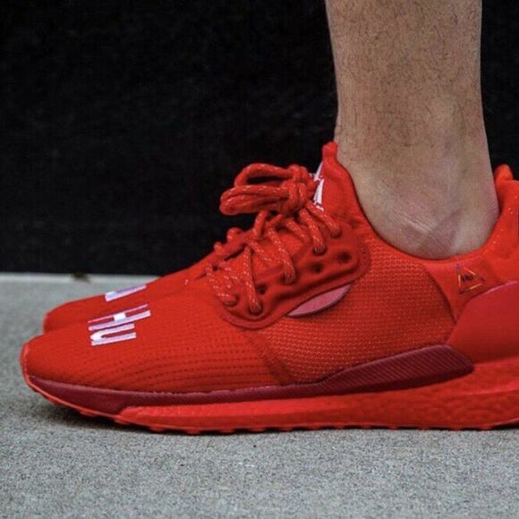 NEW adidas Solar HU Glide x Pharrell Power Red 2019 NWT Mens 6, Womens 7, UK 5.5 - Picture 8 of 13